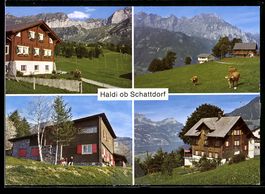 AK Haldi ob Schattdorf, Blick gegen Burg und Hoch Fulen, Bli
