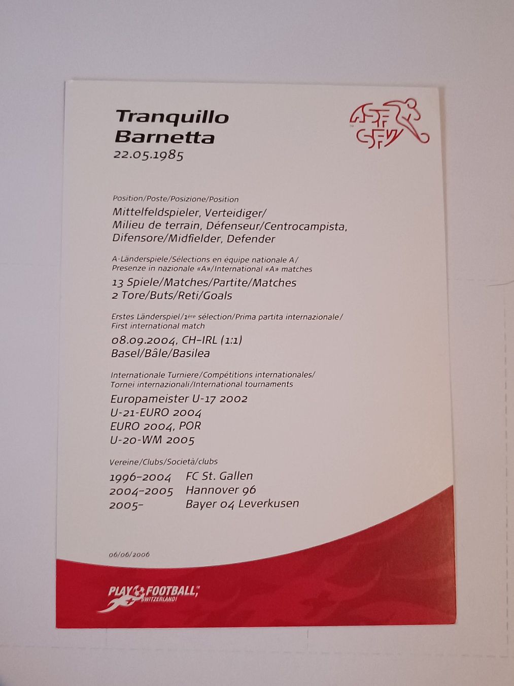 Autographes: Tranquillo Barnetto - original Autogramm – D'occasion à Menziken par Artographs 1