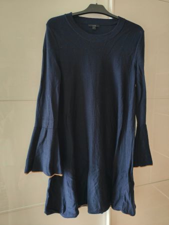 Blaues Mini-Strickleid, Wolle, A-Form (Cos) M