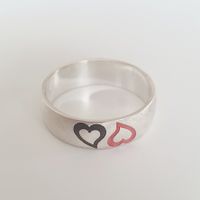 Silberring 925 mit Herzen, Gr 19,1 mm