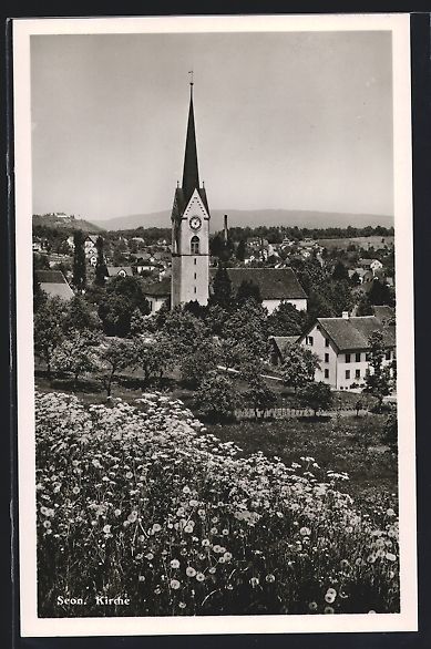 Cartoline postali: AK Seon, Gesamtansicht mit Kirche – Usato da Berlin venduto da bartko-reher
