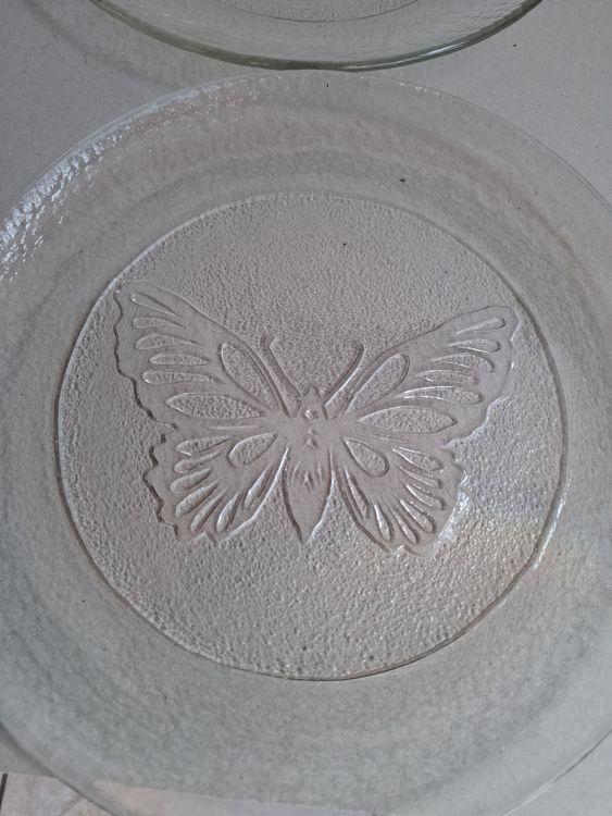 Glasi Hergiswil Piatti: 4 Glas-Teller mit Sujet, D 25 cm, neuwertig,Sommer-Deko – Usato da Zuchwil venduto da bvj_5t82 1