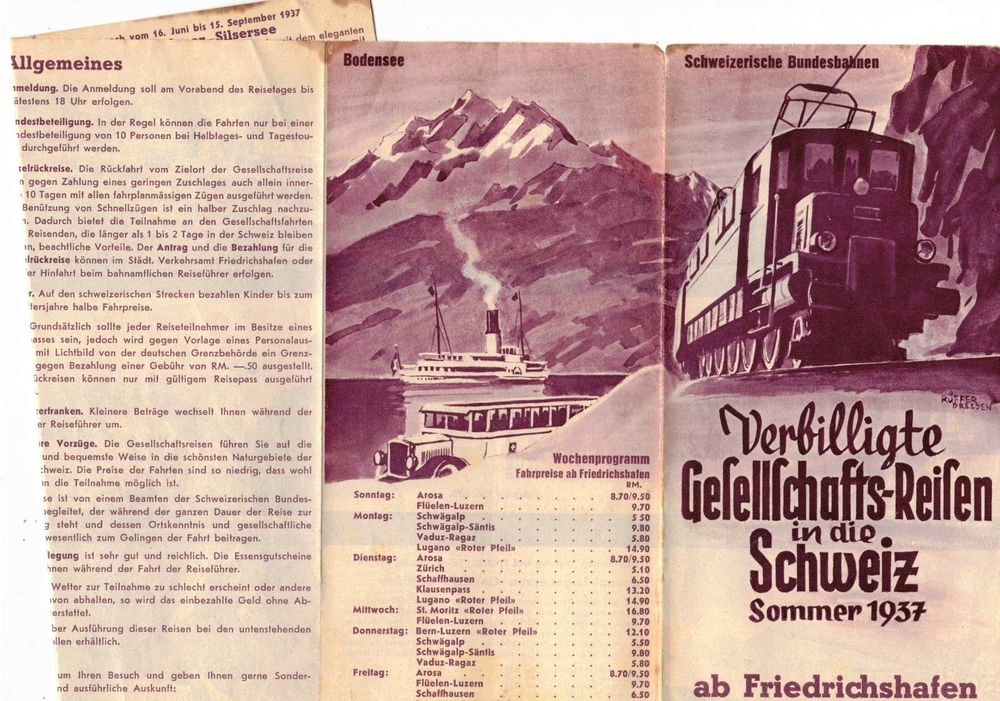 10642 Sbb Cff Schweizerreisen Verbilligt Und Preiswert Poster By Willi Trapp 1932