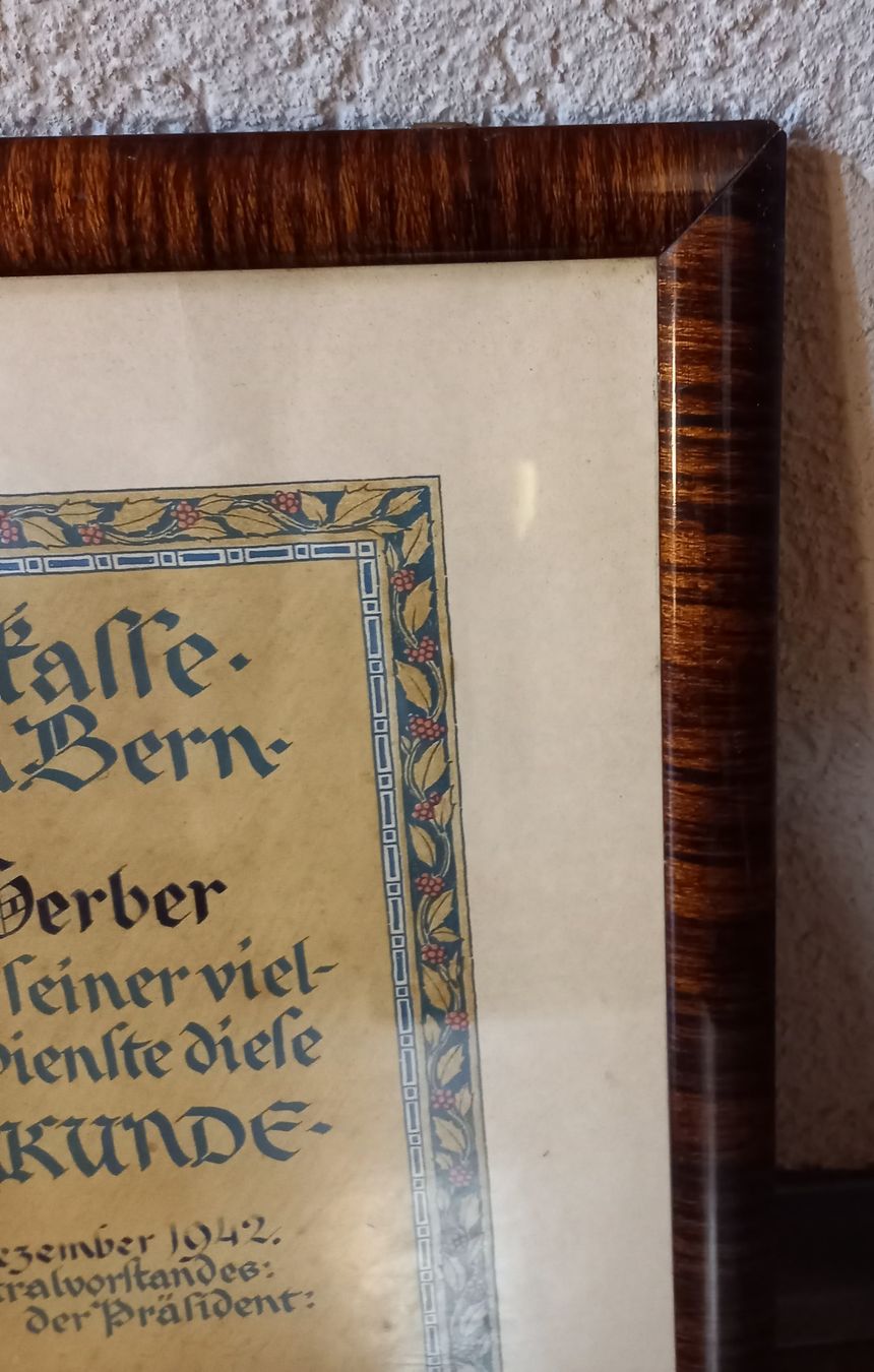 Dokumente: URKUNDE von 1942 / in antikem Bilderrahmen – Gebraucht aus Marbach LU von Ilrebo 6