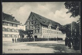 Winterthur, Kaserne mit Soldatenaufstell