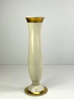Vase FÜRSTENBERG Elfenbeinfarben Goldrand Dekor E 207, 60er