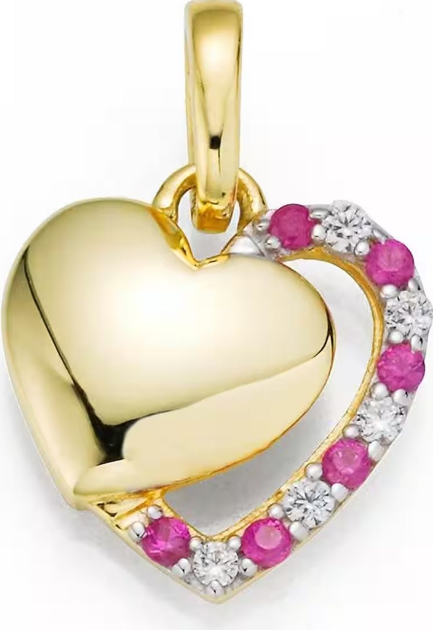 Anhänger: Anhänger für Halskette Herz mit Rubin mit Kette s925 – Neu und originalverpackt aus Hemmental von Goldwelt2
