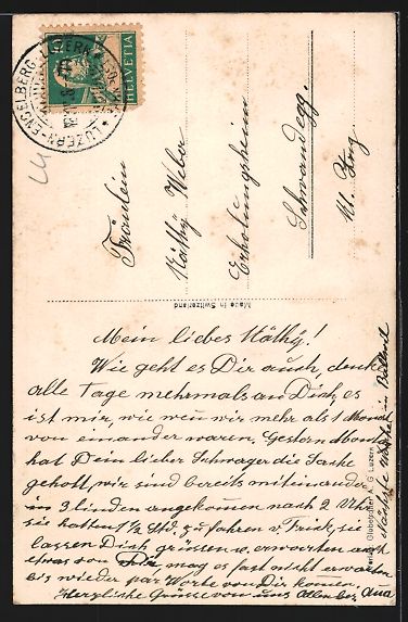 Cartoline postali: Meggenhorn, Uferpartie mit Jesusstatue – Usato da Berlin venduto da bartko-reher 1