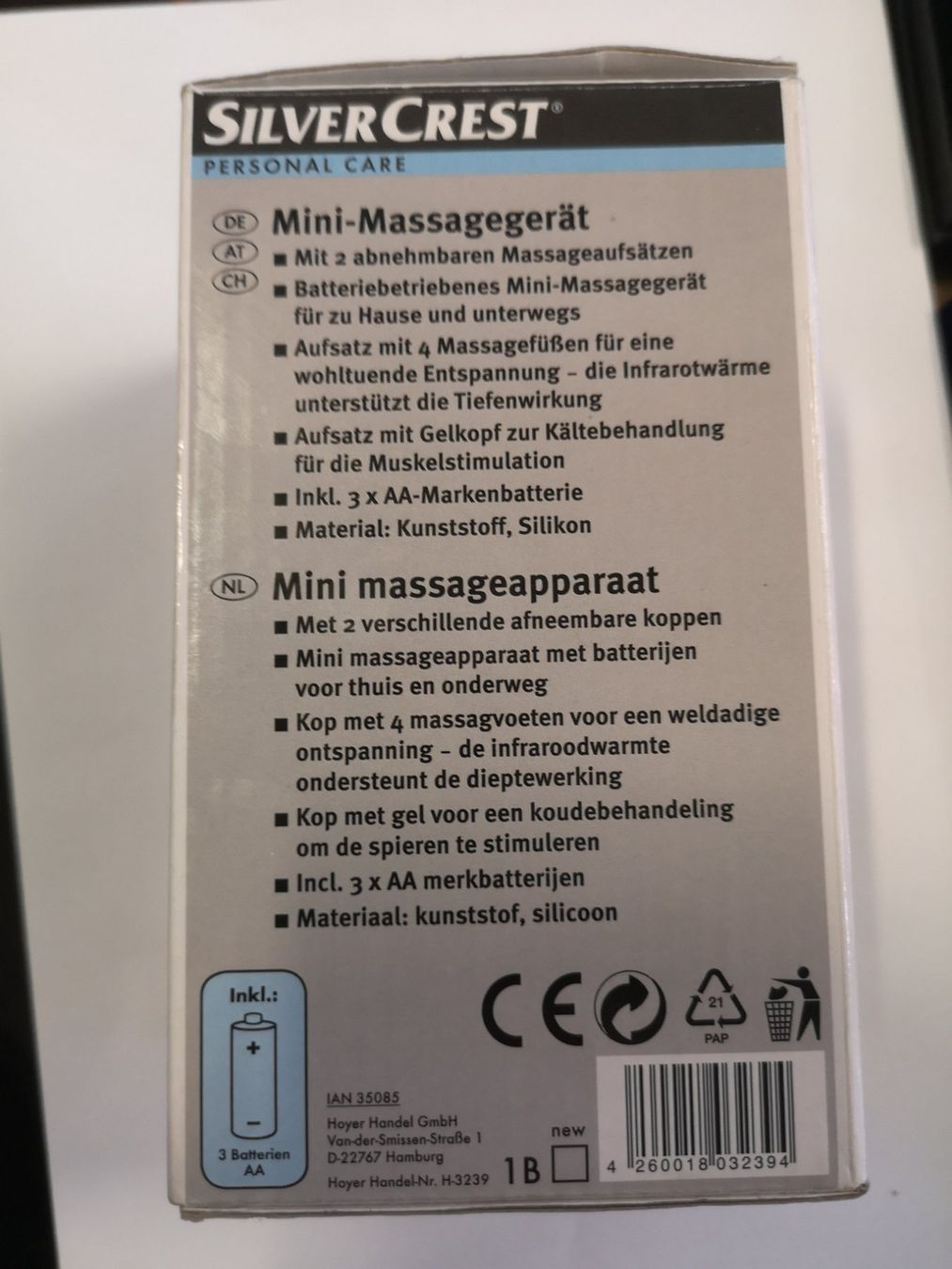 SilverCrest Dispositivi per massaggi: Mini MassageGerät Silver Crest abnehmbare Massageaufsätze – Nuovo e nell'imballaggio originale da Kloten venduto da Euroasia 4