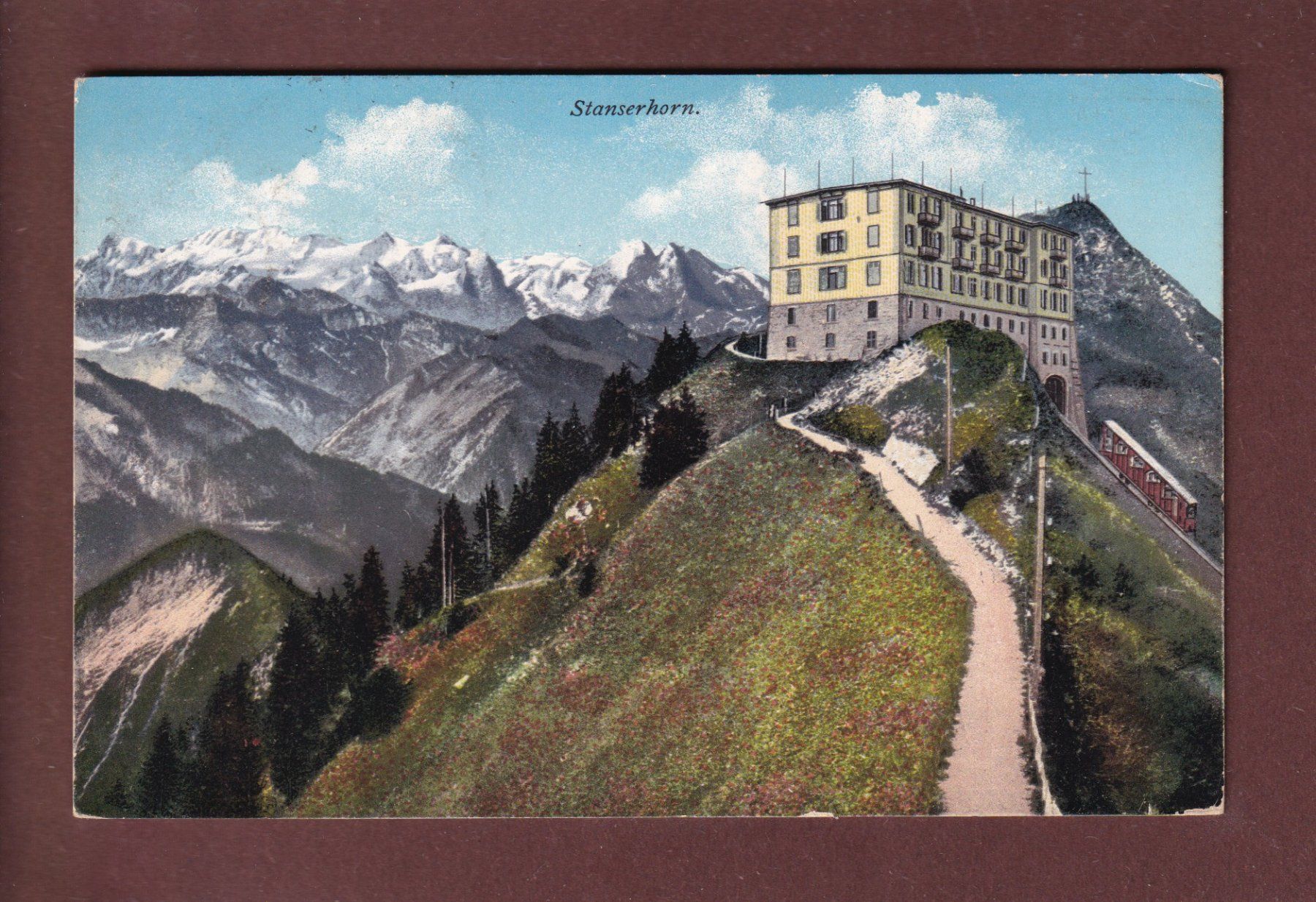 Cartoline postali: STANSERHORN - Kulm - 1909 – Usato da Pully venduto da nicecards