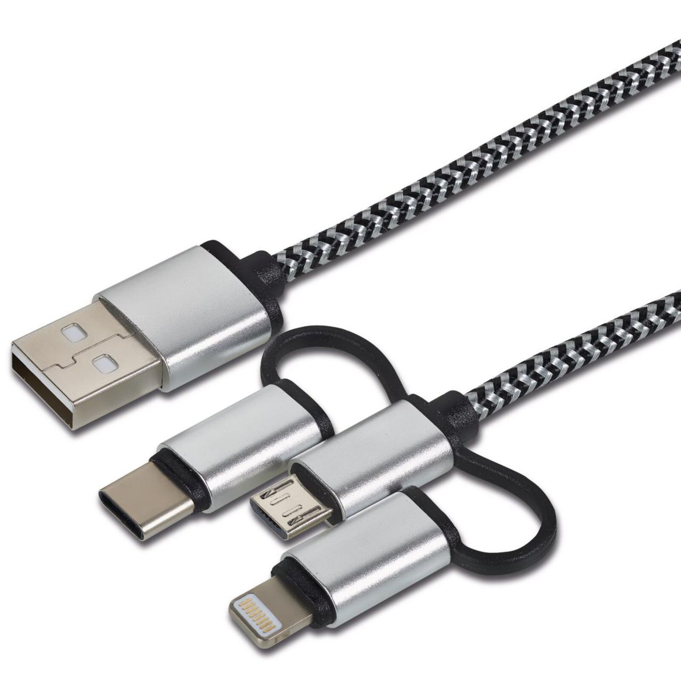 Kabel: Cartrend Daten- & Ladekabel 3in1, Lightning/Micro-USB/USB-C – Neu und originalverpackt aus Oensingen von