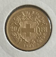 20 FR. GOLD VRENELI 1905 *RAR*