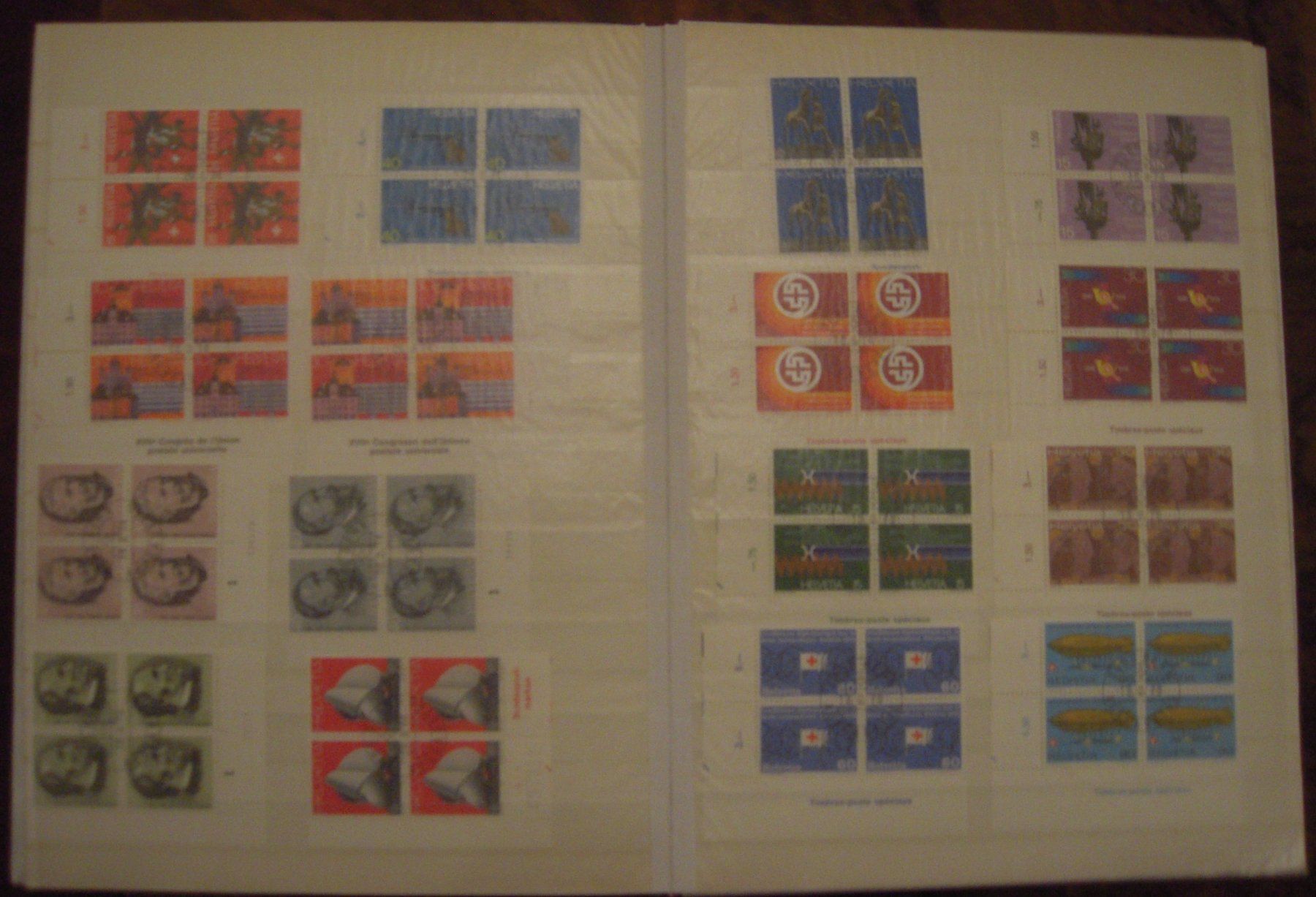 Tutti i francobolli: Viererblocks Schweiz 1970-1978, gest. meist FD – Usato da Stallikon venduto da Saentis2014 5