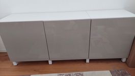 Ikea besta Kommode weiss/graubeige hochglanz