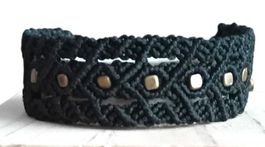 spezielles Armband, schwarz,  verstellbar, Hand geknüpft