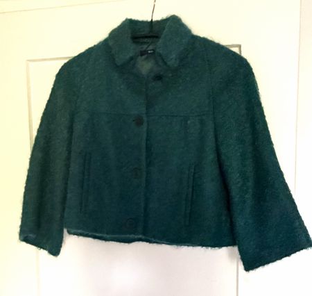 Boss Damen Jacke Mohair Wolle Gr. 36/S smaragdgrün 