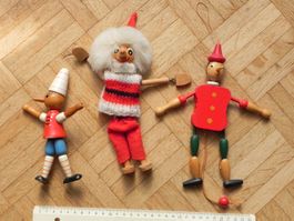Vintage Holz Marionetten Pinochio ? Set 3 Stk