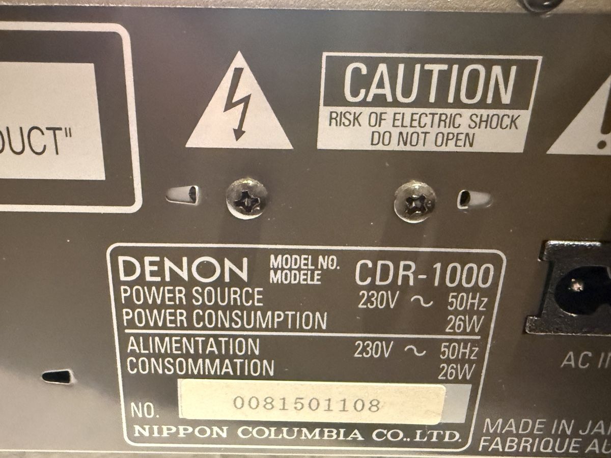 Denon Registratori: Denon CDR 1000 Recorder – Usato da dietlikon venduto da avspalinger 6