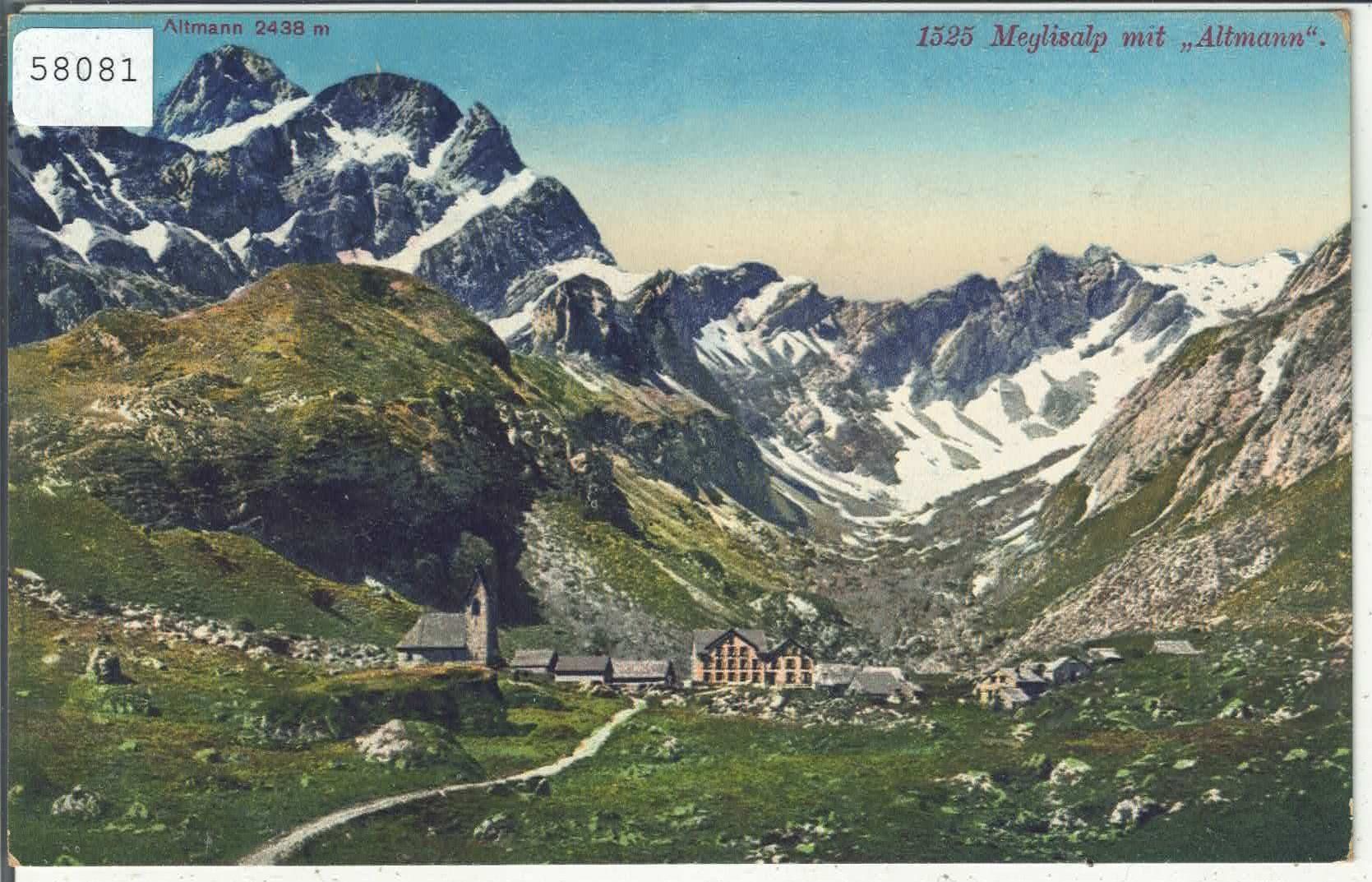 Cartoline postali: Meglisalp mit Altmann - Litho – Usato da Ettingen venduto da Kartenplanet