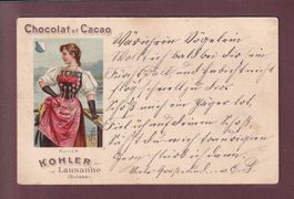 ZÜRICH - Tracht Chocolat Kohler 1900 // petit déchirure //