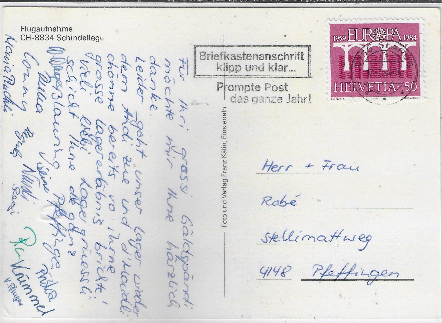 Cartoline postali: Flugaufnahme Schindellegi – Usato da Ettingen venduto da Kartenplanet 1