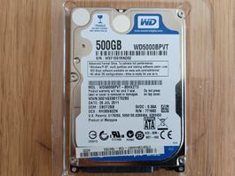 2.5" SATA Harddisk Festplatte WD Western Digital 500GB