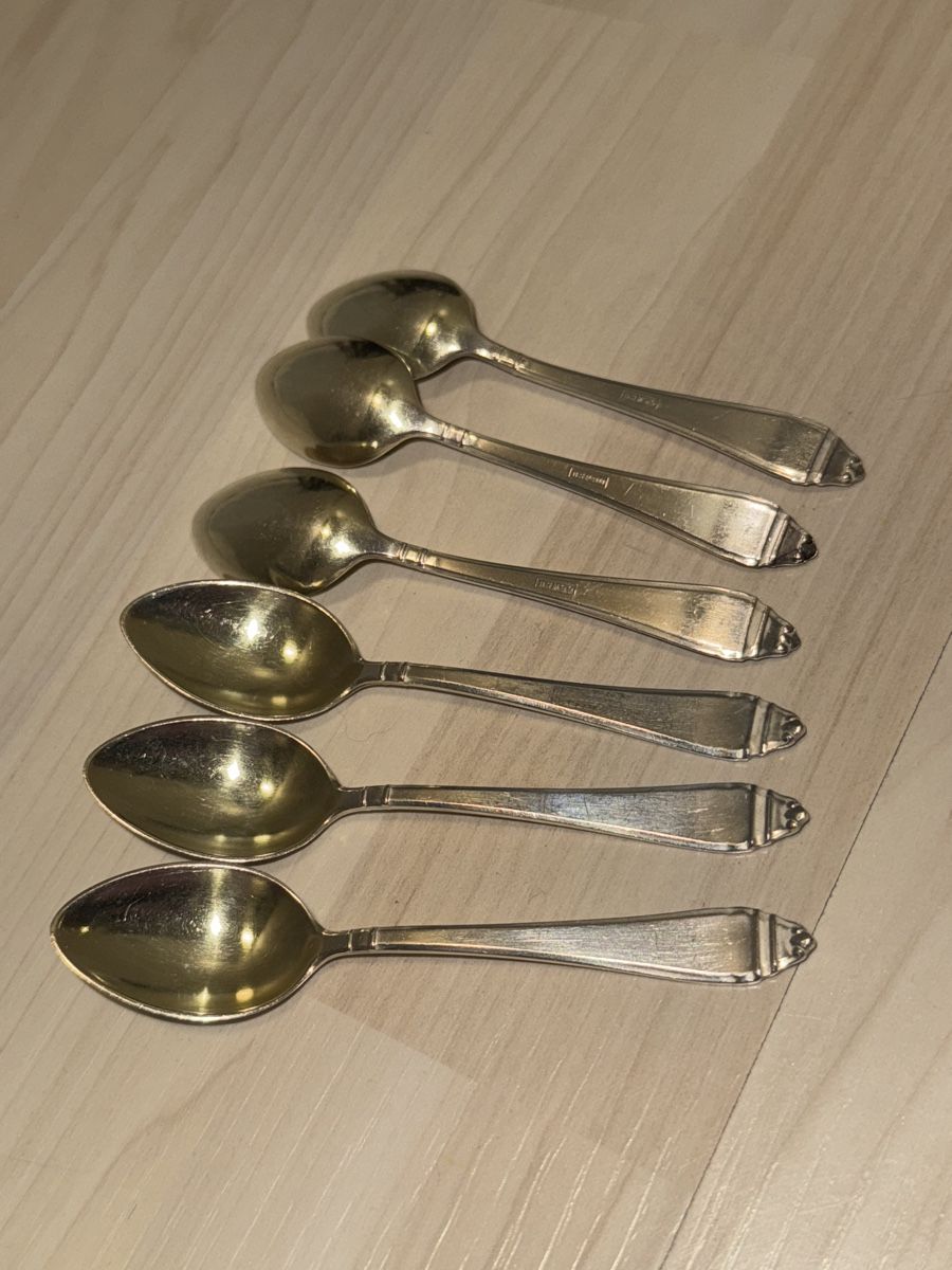 Cucchiai: 6er Set Vintage Kaffeelöffel, versilbert, BSF 90 – Usato da Grenchen venduto da Lucy68 2