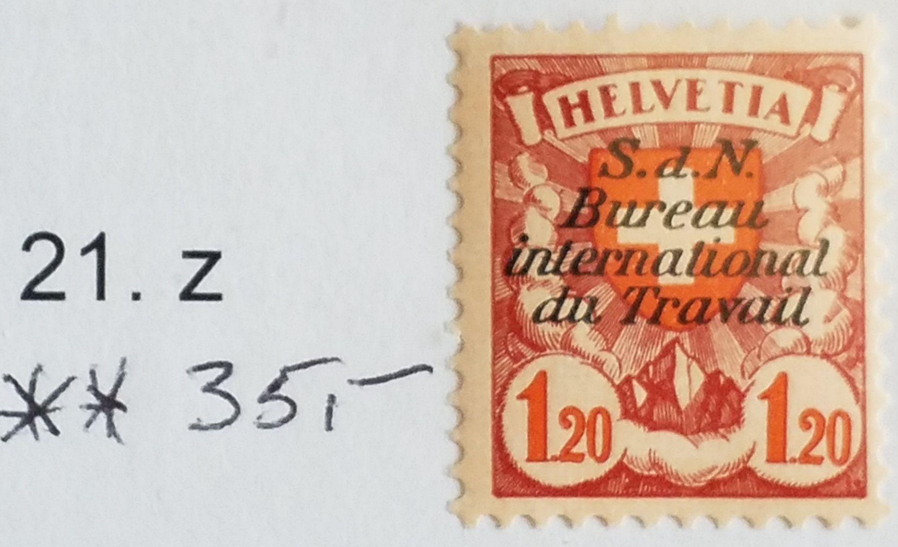 Tutti i francobolli: 3195B) 21z. Wappenmuster postfrisch Kt. 35.- – Nuovo (secondo la descrizione) da Baden venduto da Eggi