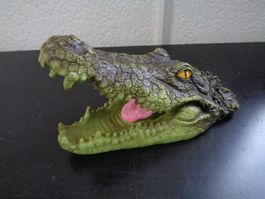 Teich Krokodil Kopf mit offenem Maul (20 cm)