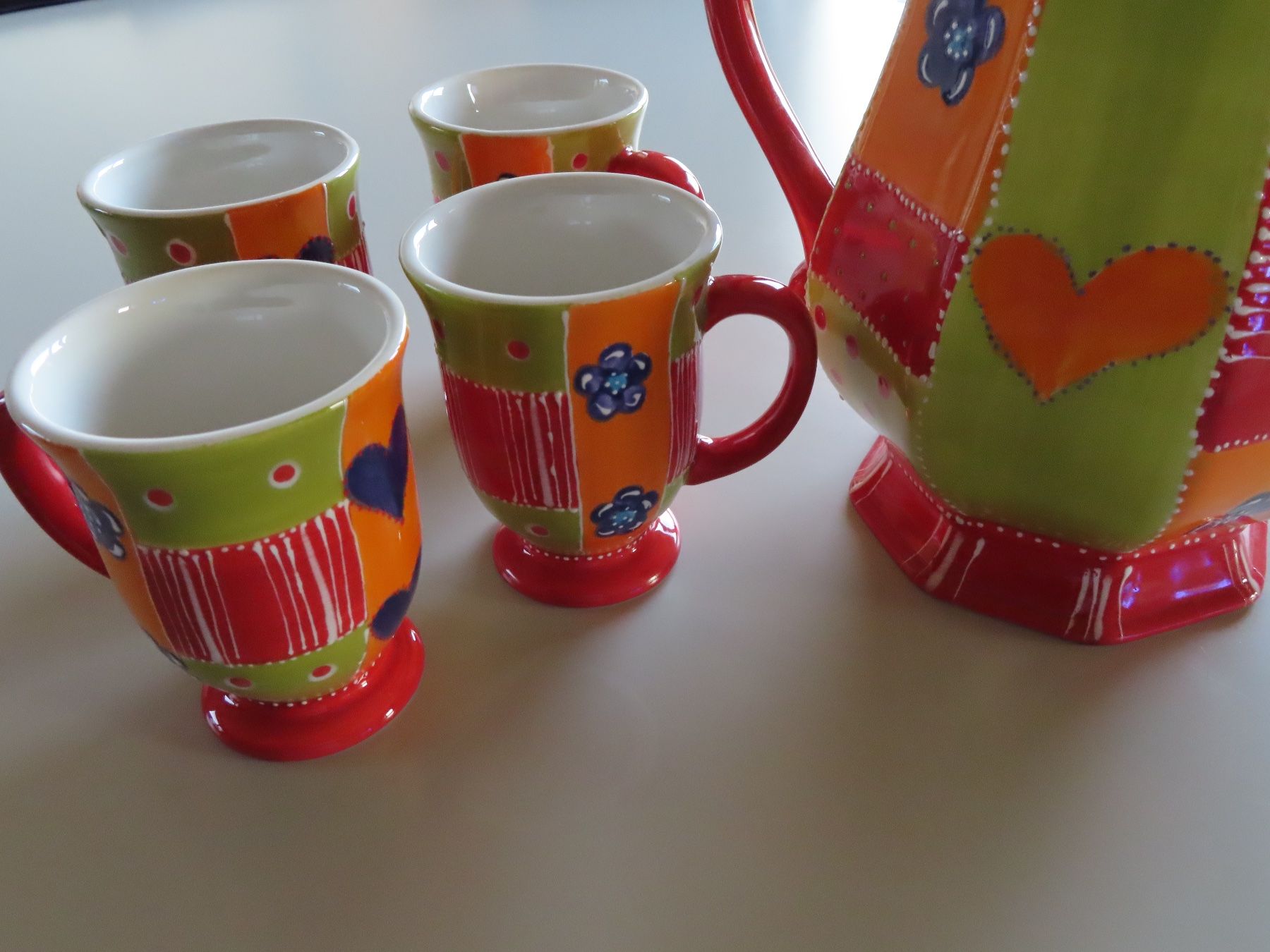 Set di piatti: Krug mit Tassen "Caprices" handbemalt ***NEU*** Geschenkidee – Nuovo (secondo la descrizione) da Wallenried venduto da Asyano 2