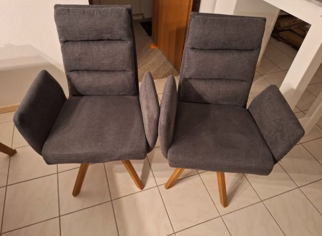 Sedie: 2 drehbare Stühle in Grau mit Armlehne – Usato da Kreuzlingen venduto da nissie88