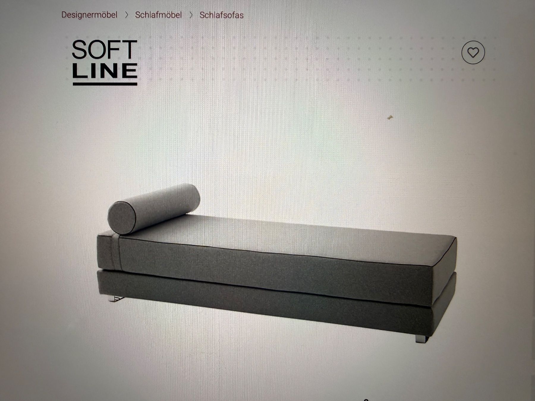 Softline Sedie a sdraio: Schlafsofa Lubi von Softline grau, mit schwarzen Paspeln – Usato da Wila venduto da maui03