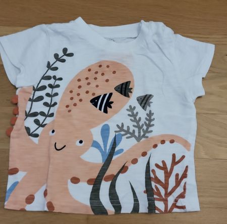 Süsses T-Shirt mit Tintenfisch-Motiv, Grösse 74, Sommer