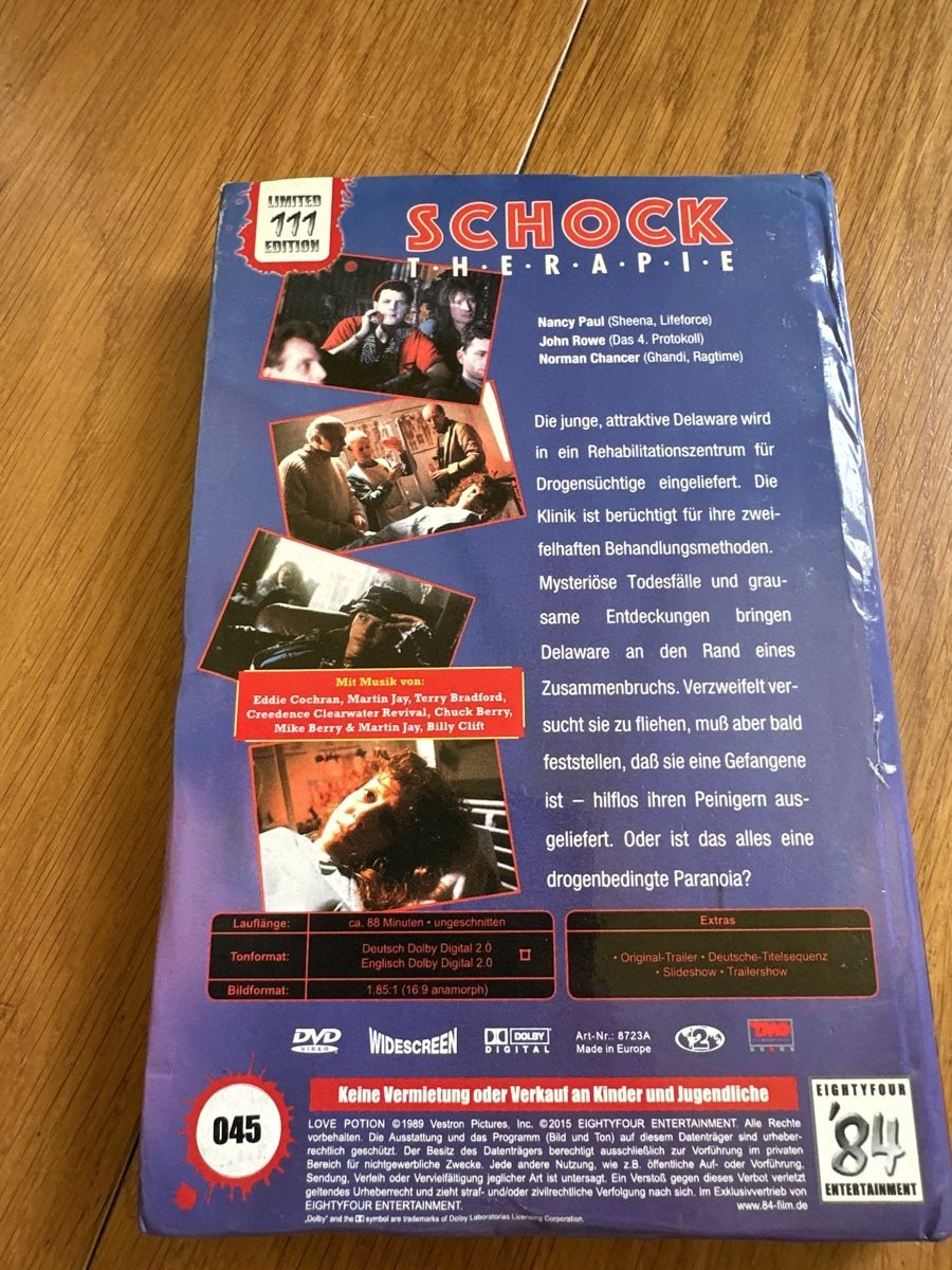 Alle DVDs: Schock Therapie grosse Hartbox 84 Entertainment – Gebraucht aus Benken ZH von Audi-erich 1