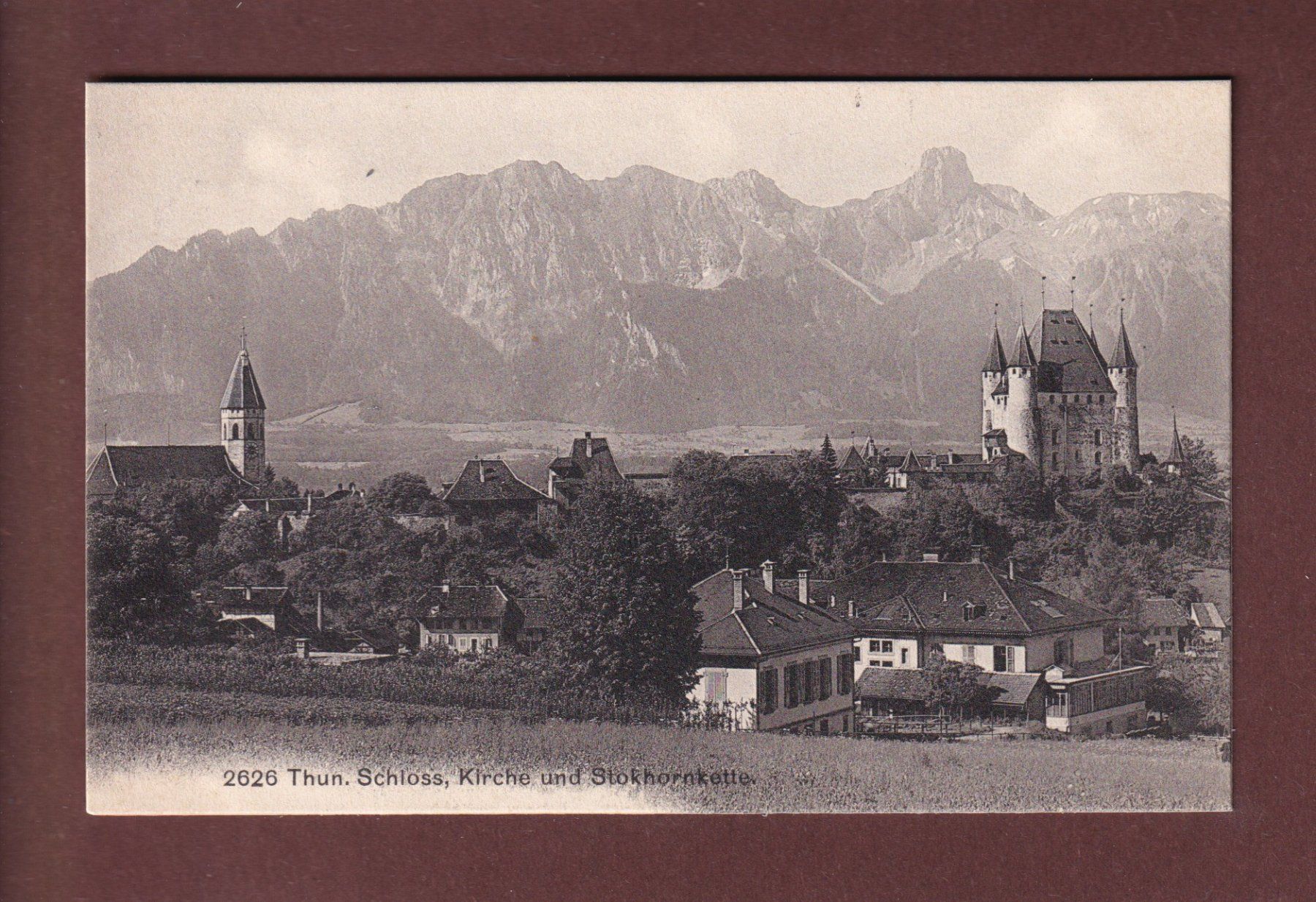 Cartoline postali: THUN - Kirche - Schloss - Stockhornkette – Usato da Pully venduto da nicecards