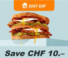 CHF 10.– JUST EAT Gutschein ab 25.- (exkl. Gebühren)