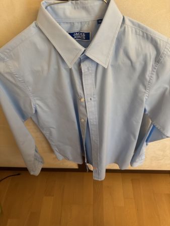 Herren Hemd Jack and Jones hellblau langarm gebraucht