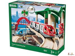 Brio, Grosses Reisezugset 42-teilig Holzeisenbahn
