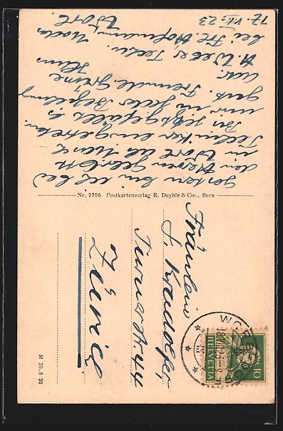 Cartoline postali: AK Worb, Ortsansicht, 1923 – Usato da Berlin venduto da bartko-reher 1