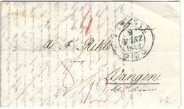 Faltbrief Wattwil - Wangen 1842