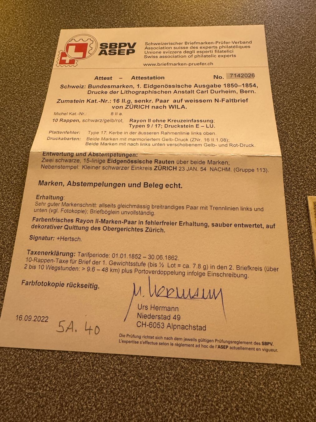 Alle Briefmarken: Toller Brief – Gebraucht aus Uster von Briefmarken