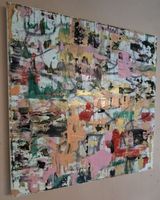 Gemälde quadratisch bunt handmade 40×40