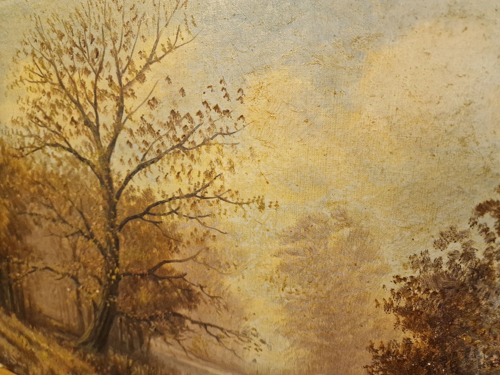 Dipinti: Gemälde Herbstlandschaft mit Bäumen und Fluss. Signiert – Usato da BERN venduto da Intarsia 4