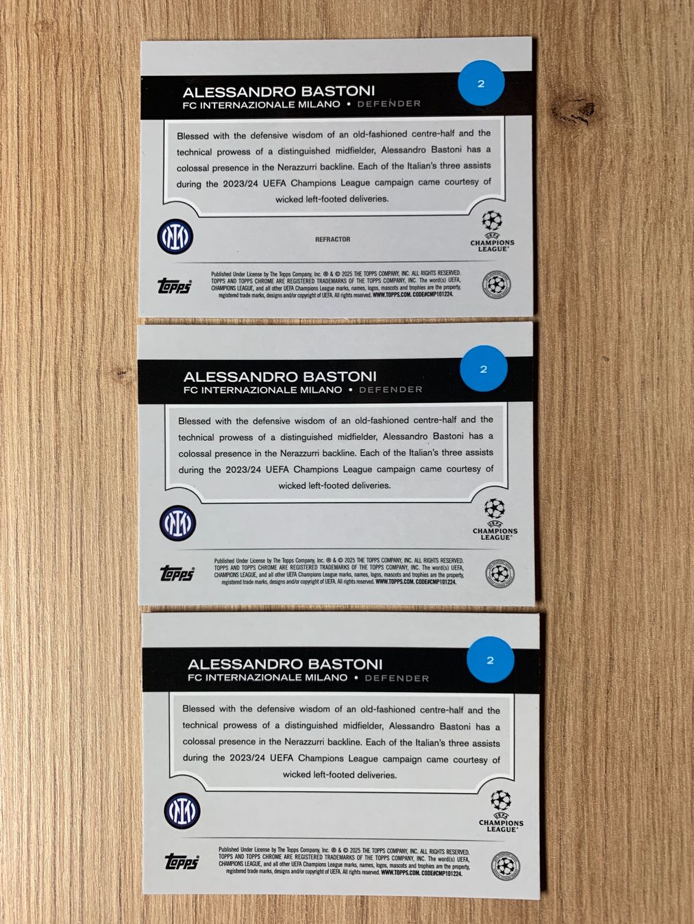 Topps Carte collezionabili: Soccer Alessandro Bastoni 193/250 PINK REFRACTOR &REFRACTOR – Usato da Netstal venduto da Clutch79Cardz 1