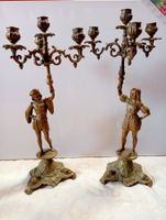 2 antike Messing Kandelaber 6252 Gramm - Figuren - Rarität