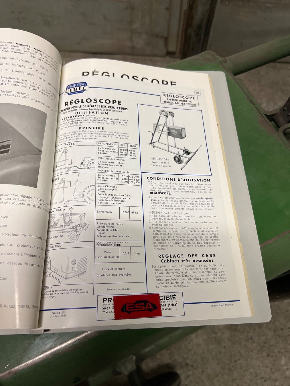 Messen: Oldtimer Historisches Lichteinstellgerät 1959 CIBIÉ – Gebraucht aus Aeschi SO von LGT 6