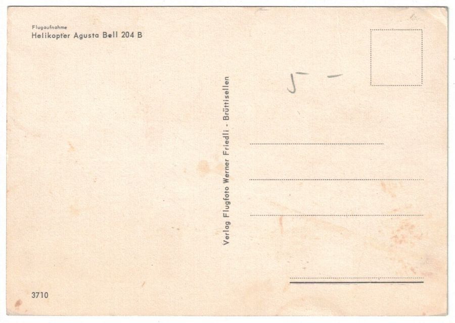 Cartoline postali: Helikopter Agusta Bell 204 B – Usato da Frauenfeld venduto da POML 1