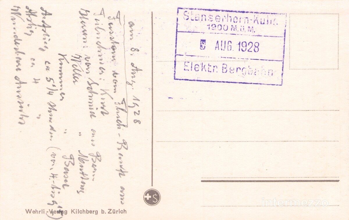 Cartoline postali: Stanserhorn // 1928 Hotel – Usato da Basel venduto da intermezzo12 1