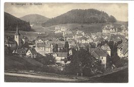 St. Georgen SG - Dorfpartie mit Kirche - Tal der Demut  1925