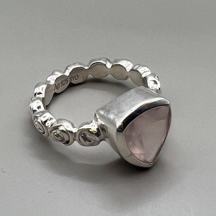 Sterling Silber 925 Unikate Ring mit Rosenquarz (Neu (gemäss ...